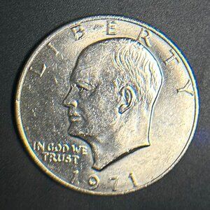 Stunning 1971 Liberty Eisenhower One Dollar Coin | RARE No Mint Mark | $1 Silver